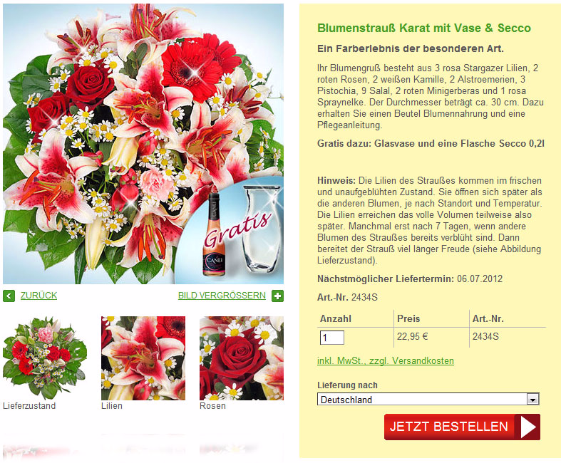Blumenbestellungen Details Blumenbestellungen Details