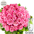 Rosa Rosenstrauß mit Vase