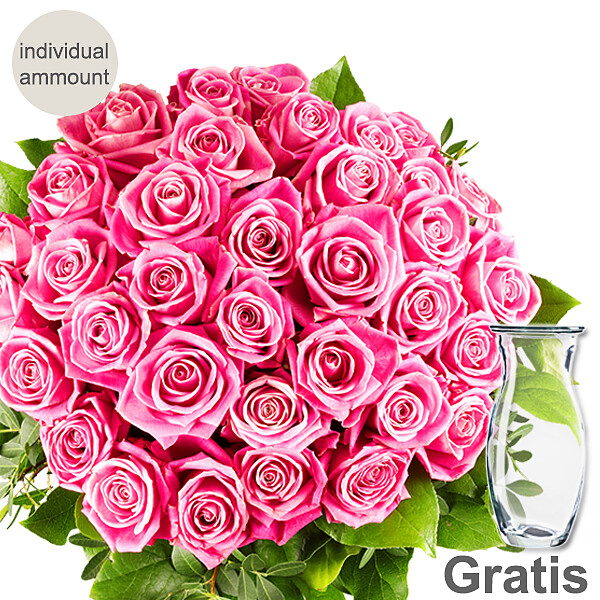 Individual pink roses