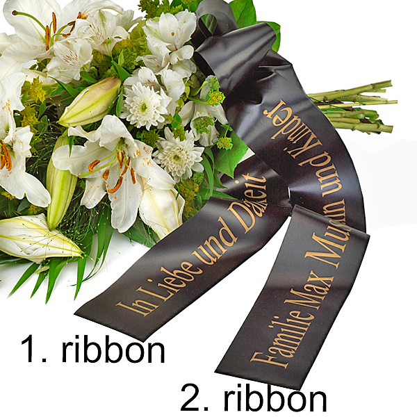 Black Mourning Bow with 2 ribbons