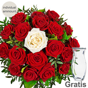 Rose Bouquet "Nur für Dich" with vase