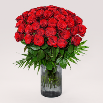 Premium-Rosenstrauß mit Vase