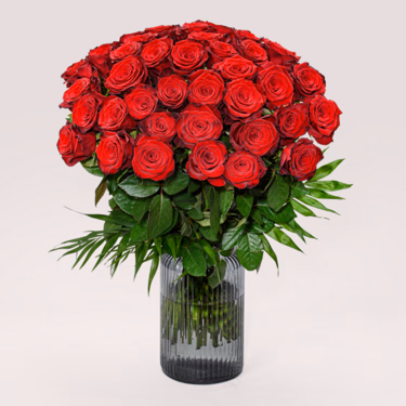 Premium-Rosenstrauß mit Vase
