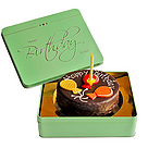 Sacher cake Happy Birthday with candle
