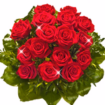 Langstielige rote Rosen