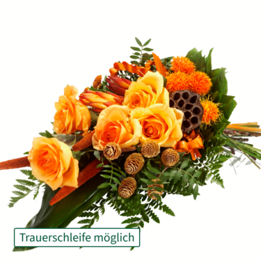 frisch gebunden Liegestrauß in Orange