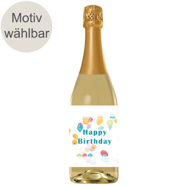 Persönlicher Sekt Deutscher Riesling-Sekt mit ihrem Wunsch-Bild/Text (0,75l )