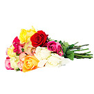 Bunch of mixed coloured roses