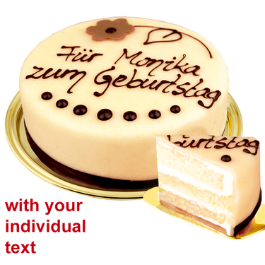 Lübecker Dessert Marzipan Cake Dessert Lübecker Marzipan Cake with Individual Text