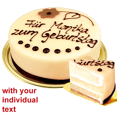 Dessert Lübecker Marzipan Cake with Individual Text