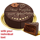 Wonderful Dessert Sacher Cake with an Individual Text