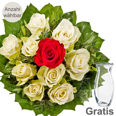 Rosenstrauß Rosenpoesie Rosenstrauß mit Vase Rosenpoesie
