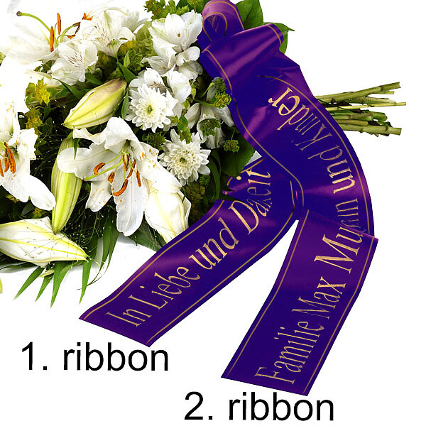 Lilac Mourning Bow with 2 ribbons