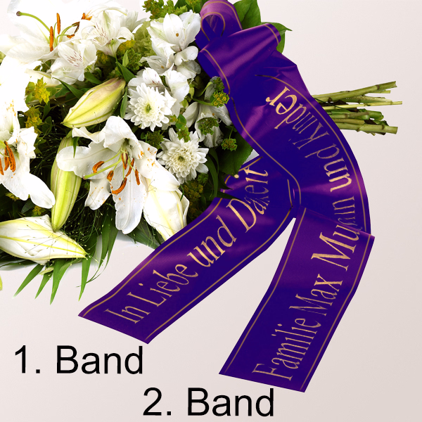 Lila Trauerschleife mit 2 Bändern