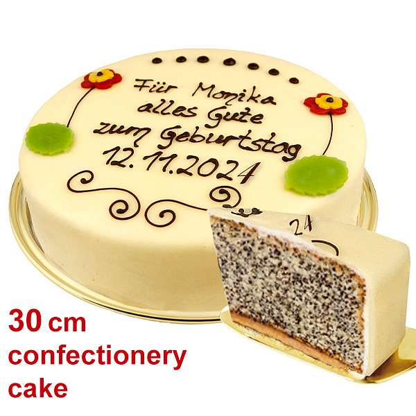 Large Poppy Seed Cake with Individual Text