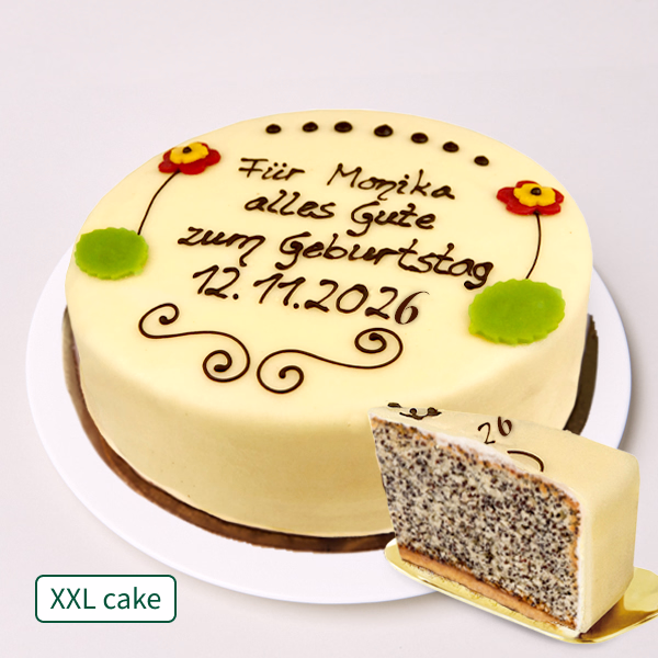 Large Poppy Seed Cake with Individual Text