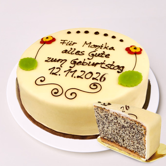 Large Poppy Seed Cake with Individual Text