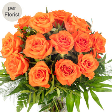 Bouquet of orange roses