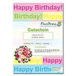 Digitaler Blumengutschein "Happy Birthday"