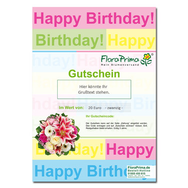 Digital Gift Certificate "Happy Birthday"