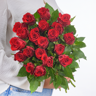 Rote Fairtrade Rosen im Bund