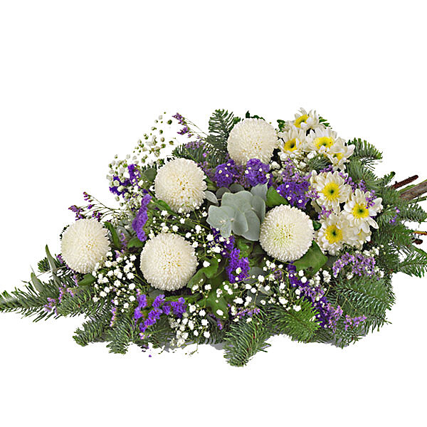 Trauergesteck mit Chrysanthemen