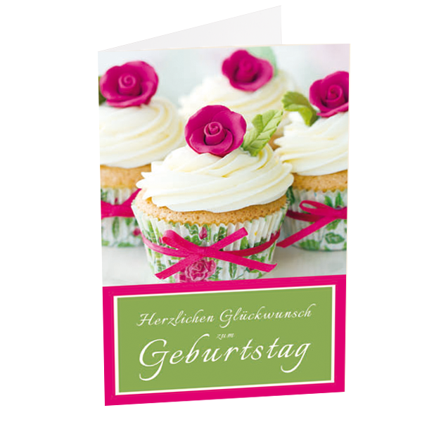 Grußkarte "Herzlichen Glückwunsch" Törtchen