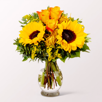 Flower Bouquet Vincent with vase & 3 Ferrero Giotto & Teaballs