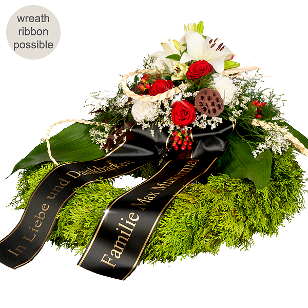 Sympathy Wreath with red roses