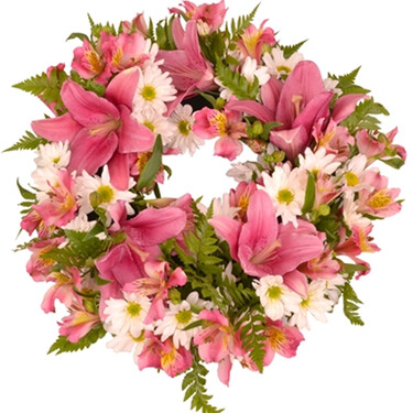 Pink Sympathy Wreath