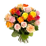 Bouquet of mixed coloured roses