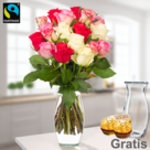 Rosenbund Zuckerwatte mit Vase & 2 Ferrero Rocher