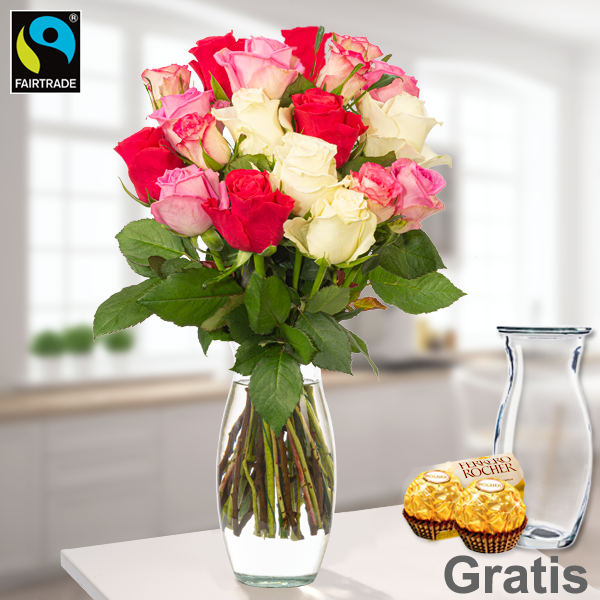 Rosenbund Zuckerwatte mit Vase & 2 Ferrero Rocher