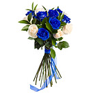 Flower Bouquet Blue Velvet