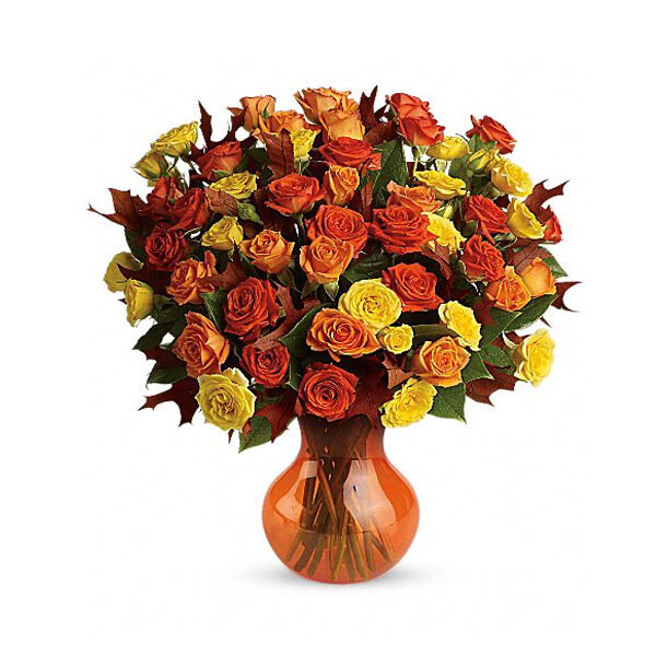 Bouquet of golden coloured roses