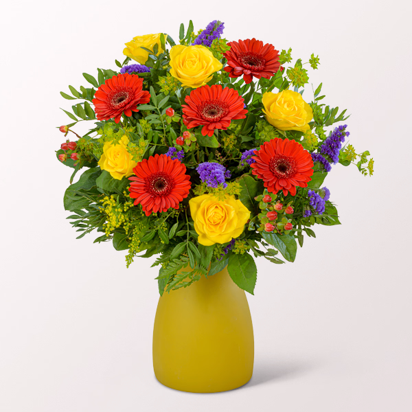 Blumenstrauß Blütenfee mit Halloren Kugeln & Vase