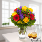 Blumenstrauß Blütenfee mit Vase & 2 Ferrero Rocher