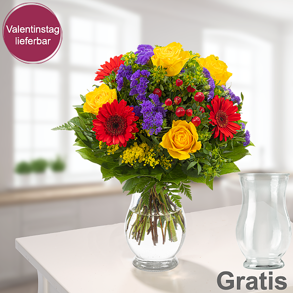 floraprima.de | Blumenstrauß Blutenfee mit Vase