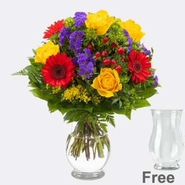 freshly tied Flower Bouquet Blütenfee with vase