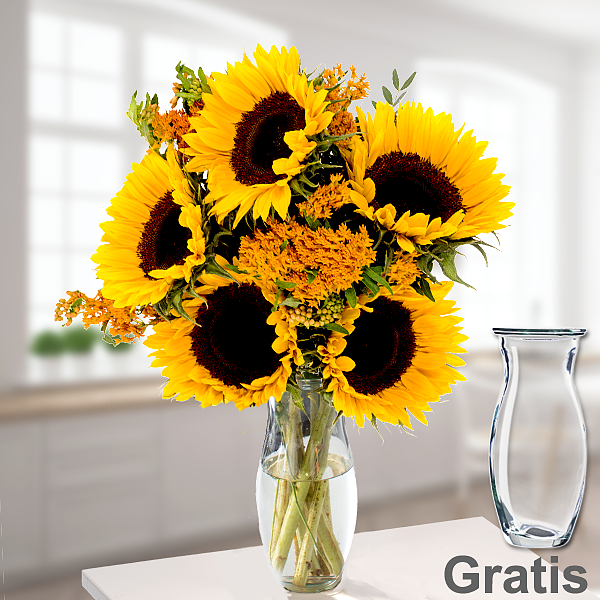 Blumenstrauß Sommerlichter mit Vase