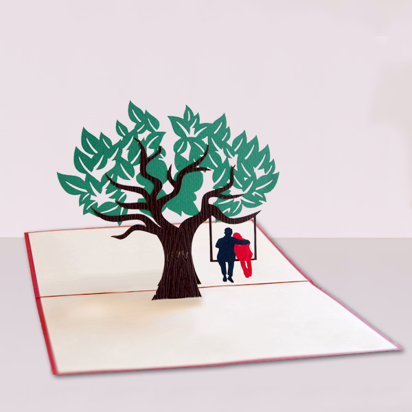 Klappkarte Pärchen auf der Schaukel