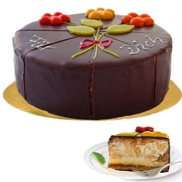 German Pyramid Cake with Marzipan Flower German Pyramid Cake with Marzipan Flower