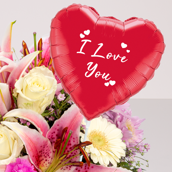 Folienballon-Stecker Herz „I love You“