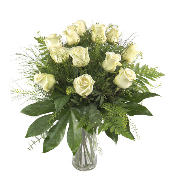 12 white roses