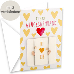Motivkarte "Du & Ich" mit zwei Glücksarmbändern Motivkarte "Du & Ich" mit zwei Glücksarmbändern