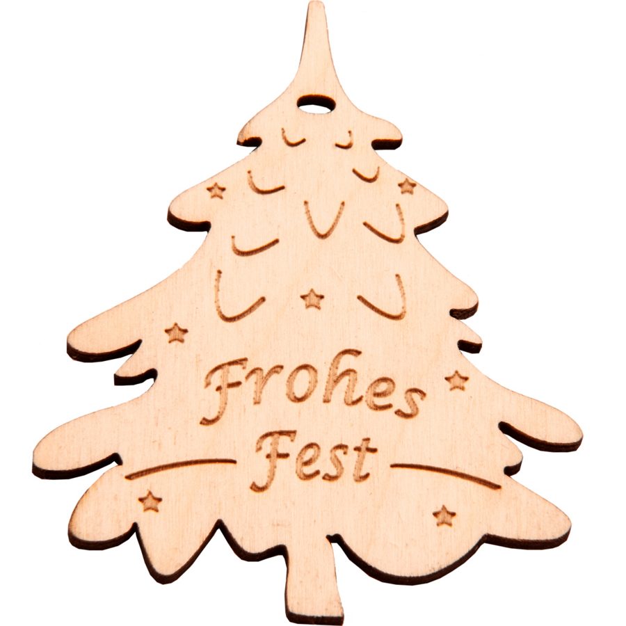 Adventsschmuck "Frohes Fest" aus Birkenholz