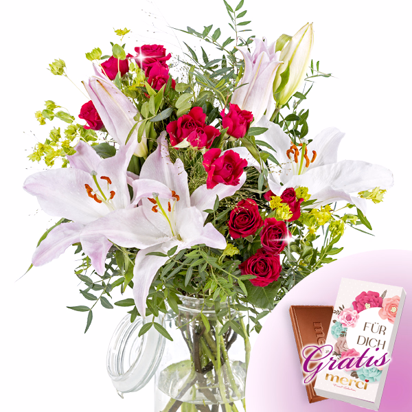 3 rosa Lilien
