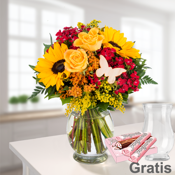 Blumenstrauß Sommergefühl mit Vase