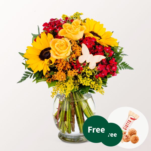 Flower Bouquet Mamas Lächeln with 3 Ferrero Giotto