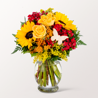 Flower Bouquet Herbstglühen with vase & 3 Ferrero Giotto